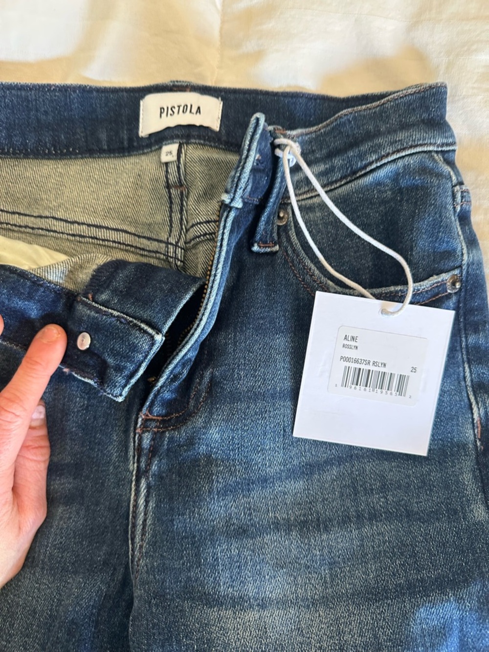 Pistola Dark Blue High-Rise Jeans with Light Fade